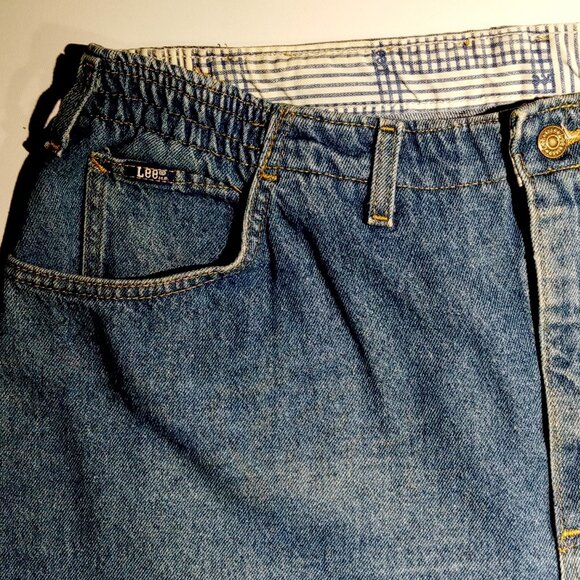 LEE Jeans  Plus size 22 W petite  Vintage Denim Jeans   Elastic waist  Made USA - Picture 4 of 10